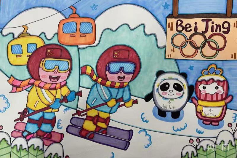 奥利给！杭州幼儿教师手绘漫画为“北京冬奥”添光彩(图2)